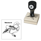 Farbige Darstellung der Mandarinenente Gummistempel (Stempel)