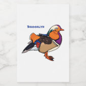 Farbige Darstellung der Mandarinenente Lebensmitteletikett (Einzelnes Label)