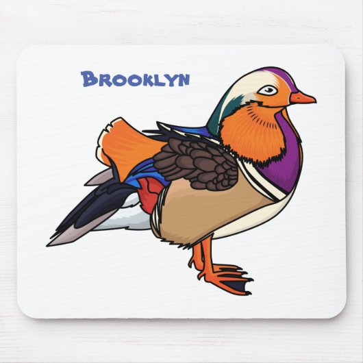 Farbige Darstellung der Mandarinenente Mousepad (Vorne)