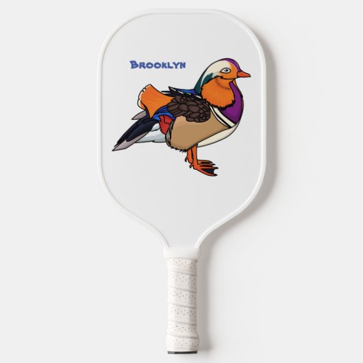 Farbige Darstellung der Mandarinenente Pickleball Schläger (Vorderseite)