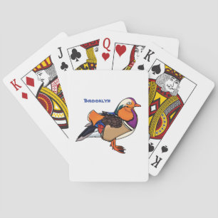 Farbige Darstellung der Mandarinenente Spielkarten