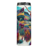 Farbige Darstellung der Regenbogenkuh Thermosbecher (Rückseite)