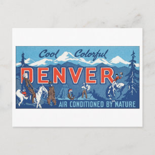 Farbige Denver Reiseplakate Postkarte