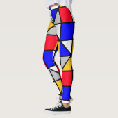 Farbige diagonale Quadrate Leggings (Links)