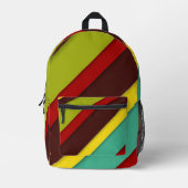 Farbige Diagonalstreifen Bedruckter Rucksack (Vorderseite)
