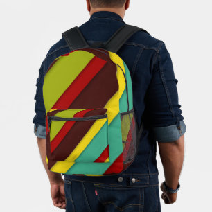 Farbige Diagonalstreifen Bedruckter Rucksack