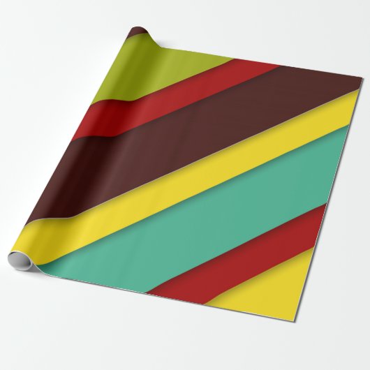 Farbige Diagonalstreifen Geschenkpapier (Ungerollt)