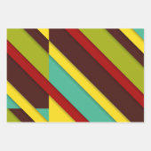 Farbige Diagonalstreifen Geschenkpapier Set (Vorderseite 2)
