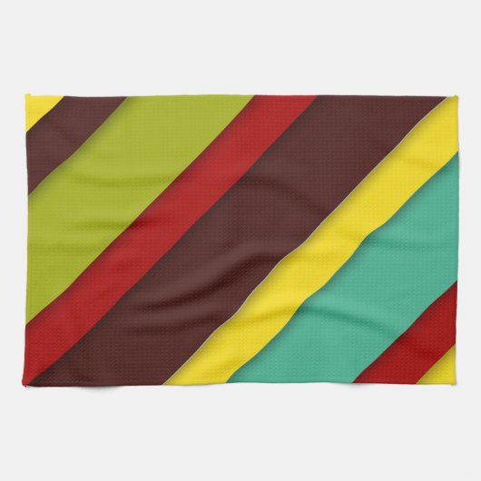 Farbige Diagonalstreifen Geschirrtuch (Horizontal)