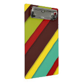 Farbige Diagonalstreifen Mini Klemmbrett (Schrägansicht)