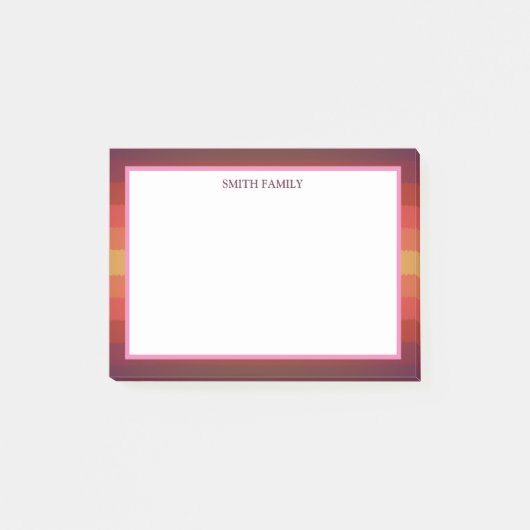 Farbige Diagonalstreifen Retro Post-it Klebezettel (Vorderseite)