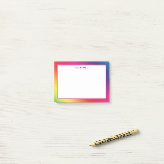 Farbige Diagonalstreifen Retro Post-it Klebezettel (Auf Schreibtisch)