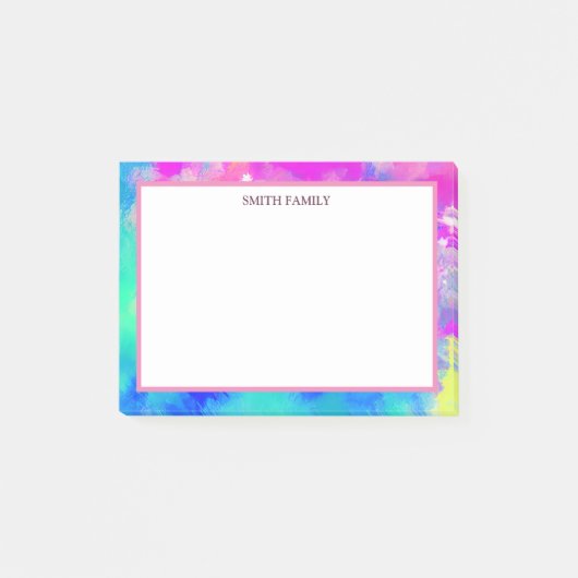 Farbige Diagonalstreifen Retro Post-it Klebezettel (Vorderseite)