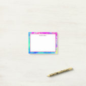 Farbige Diagonalstreifen Retro Post-it Klebezettel (Auf Schreibtisch)