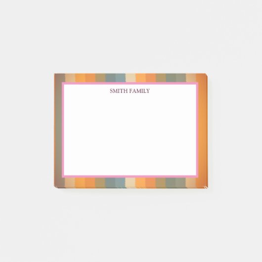 Farbige Diagonalstreifen Retro Post-it Klebezettel (Vorderseite)