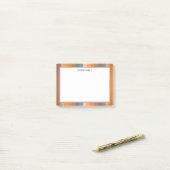 Farbige Diagonalstreifen Retro Post-it Klebezettel (Auf Schreibtisch)