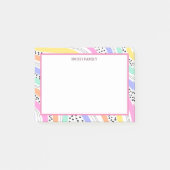 Farbige Diagonalstreifen Retro Post-it Klebezettel (Vorderseite)