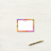 Farbige Diagonalstreifen Retro Post-it Klebezettel (Auf Schreibtisch)