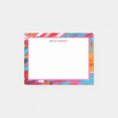 Farbige Diagonalstreifen Retro Post-it Klebezettel (Vorderseite)