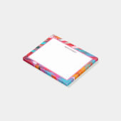 Farbige Diagonalstreifen Retro Post-it Klebezettel (angewinkelt)