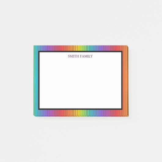 Farbige Diagonalstreifen Retro Post-it Klebezettel (Vorderseite)