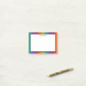 Farbige Diagonalstreifen Retro Post-it Klebezettel (Auf Schreibtisch)