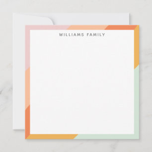 Farbige Diagonalstreifen Retro Sweet Candy Pasty Dankeskarte