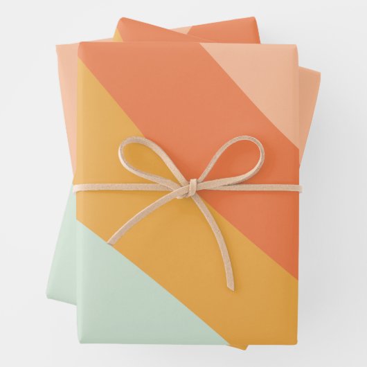 Farbige Diagonalstreifen Retro Sweet Candy Pasty Geschenkpapier Set (Beispiel)