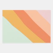 Farbige Diagonalstreifen Retro Sweet Candy Pasty Geschenkpapier Set (Vorderseite)