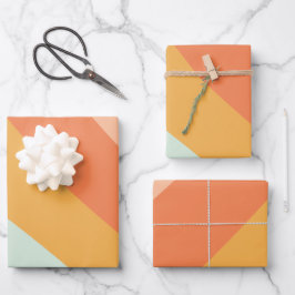 Farbige Diagonalstreifen Retro Sweet Candy Pasty Geschenkpapier Set