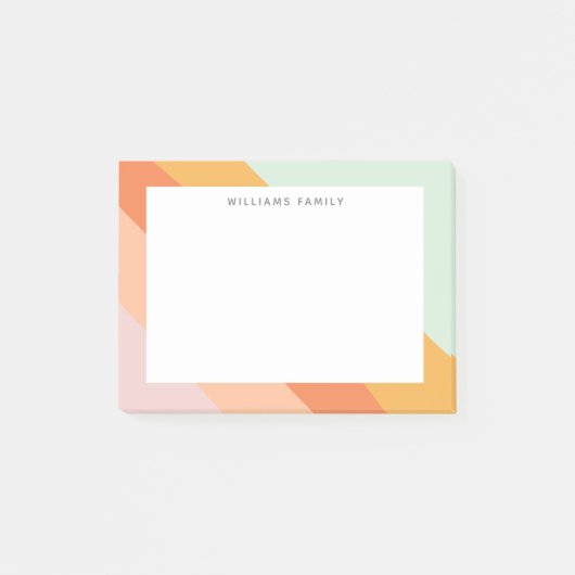 Farbige Diagonalstreifen Retro Sweet Candy Pasty Post-it Klebezettel (Vorderseite)