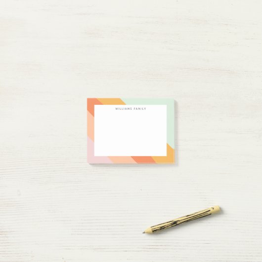 Farbige Diagonalstreifen Retro Sweet Candy Pasty Post-it Klebezettel (Auf Schreibtisch)