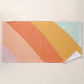 Farbige Diagonalstreifen Retro Sweet Candy Pasty Strandtuch (Vorderseite)