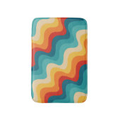 Farbige Diagonalwellen im Retrostil Badematte (Vorderseite Vertikal)