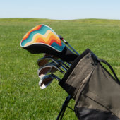 Farbige Diagonalwellen im Retrostil Golf Headcover (In SItu)