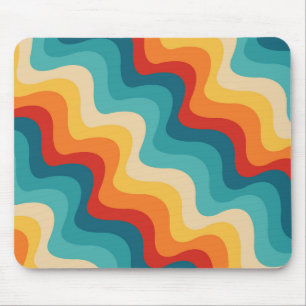 Farbige Diagonalwellen im Retrostil Mousepad