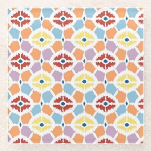 Farbige Diamanten, geometrisch Glasuntersetzer
