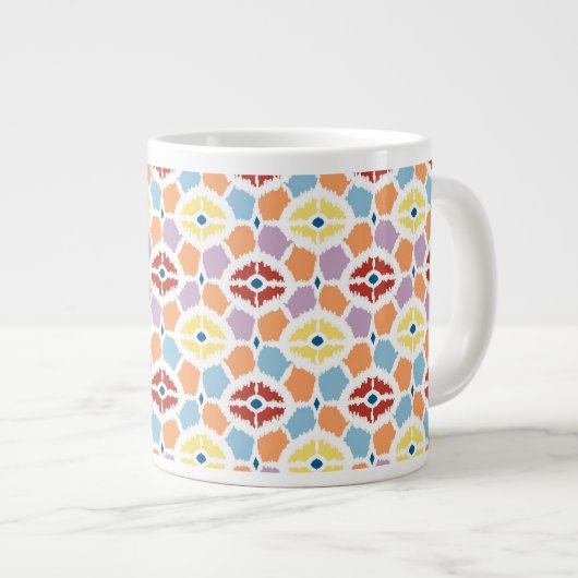 Farbige Diamanten, geometrisch Jumbo-Tasse (Vorderseite Rechts)