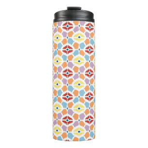 Farbige Diamanten ikat geometrisch Thermosbecher