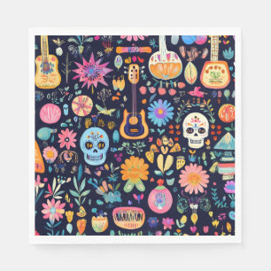 Farbige Dias de los muertos Muster Serviette