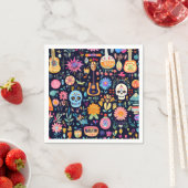 Farbige Dias de los muertos Muster Serviette (Beispiel)