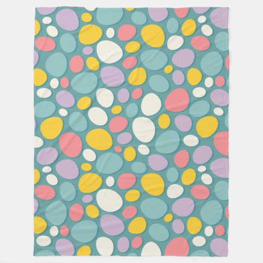 Farbige Dinosaurier-Eier Fleecedecke (Vorderseite)