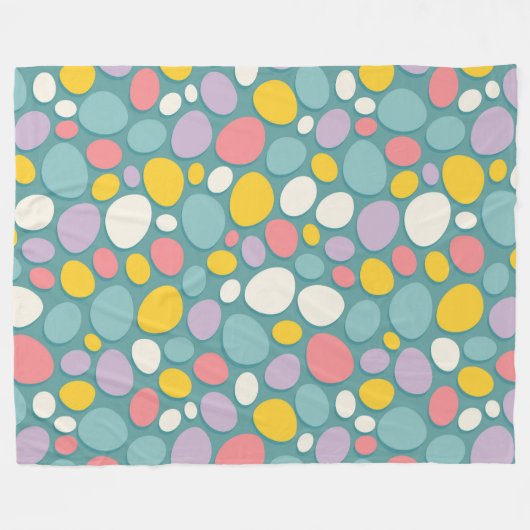 Farbige Dinosaurier-Eier Fleecedecke (Vorderseite (Horizontal))