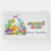 Farbige Dinosaurier-Geburtstagsfeier-Willkommensba Banner (Horizontal)