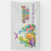 Farbige Dinosaurier-Geburtstagsfeier-Willkommensba Banner (Vertikal)