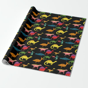 Farbige Dinosaurier Geschenkpapier