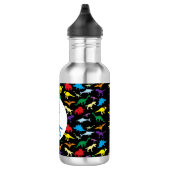 Farbige Dinosaurier Kids Pattern Edelstahlflasche (Rechts)