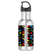 Farbige Dinosaurier Kids Pattern Edelstahlflasche (Rückseite)