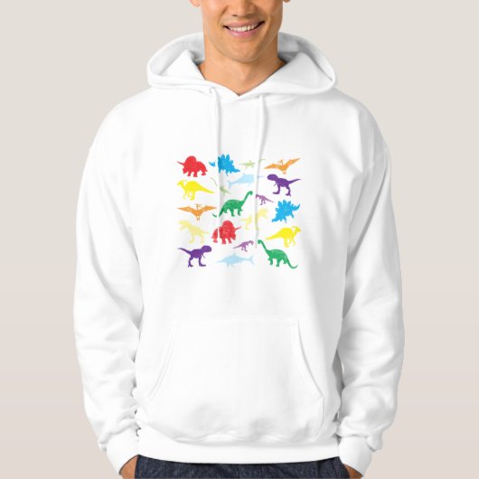 Farbige Dinosaurier Kids Pattern Hoodie (Vorderseite)