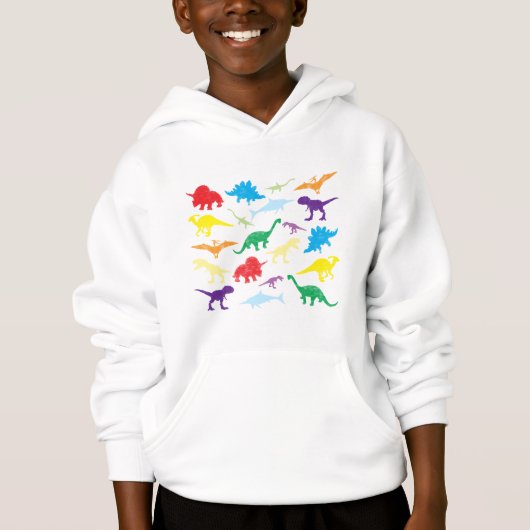 Farbige Dinosaurier Kids Pattern Hoodie (Vorderseite)
